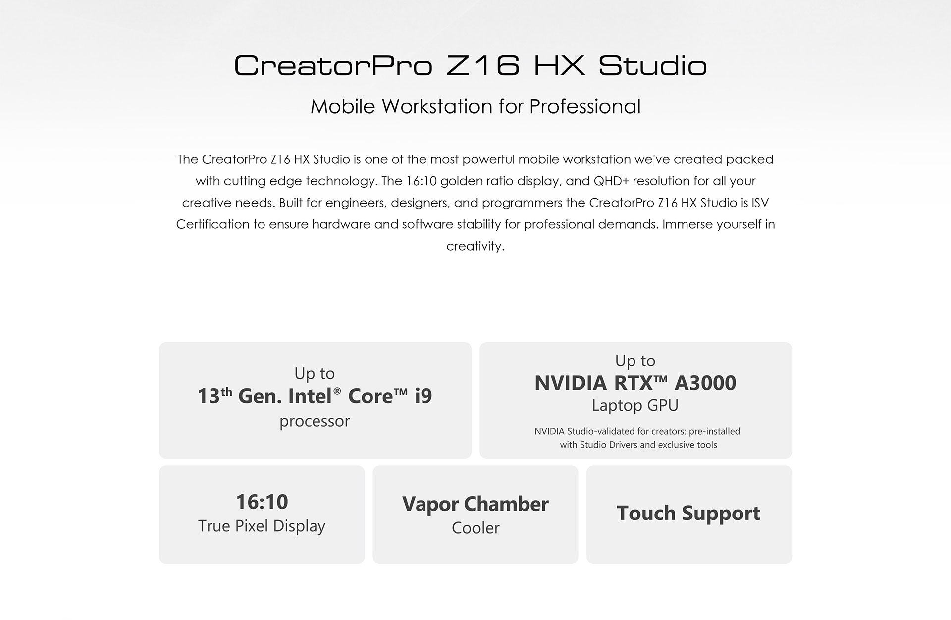 MSI CreatorPro Z16 HX Studio Workstation